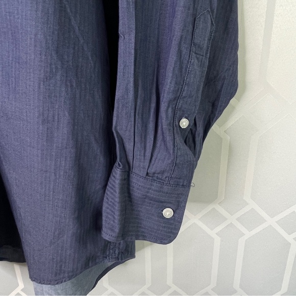 Tommy Hilfiger Men’s Blue Button Down Shirt Regular Fit Size XL 100% Cotton - Picture 5 of 11